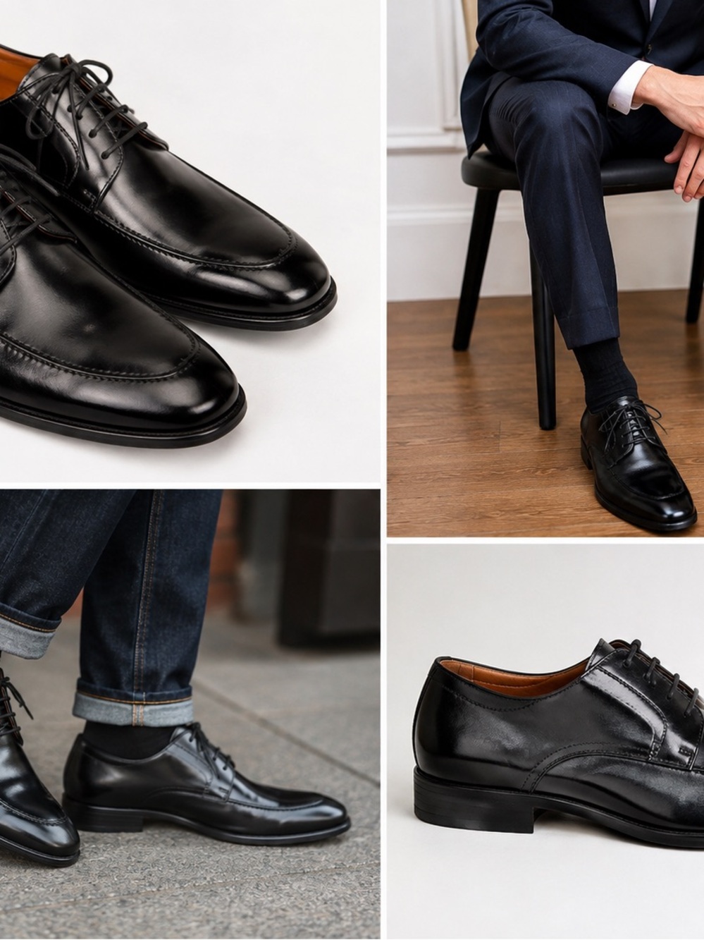 Men's Black Leather Lace-Up Oxfords from Johnson and Murphy Italian designer.